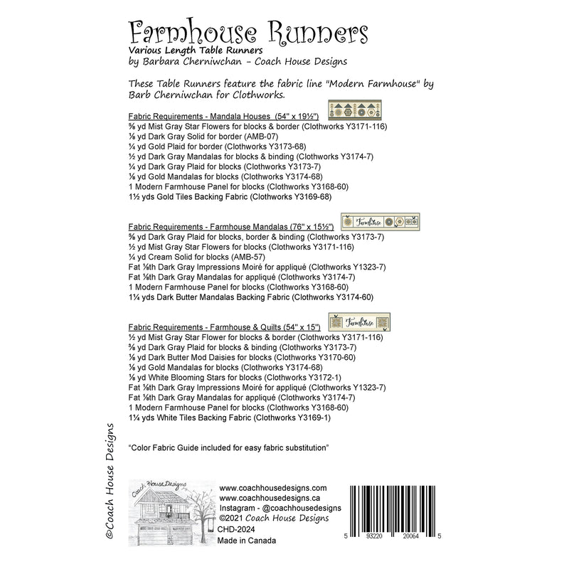 Farmhouse Runners Downloadable PDF Quilt Pattern