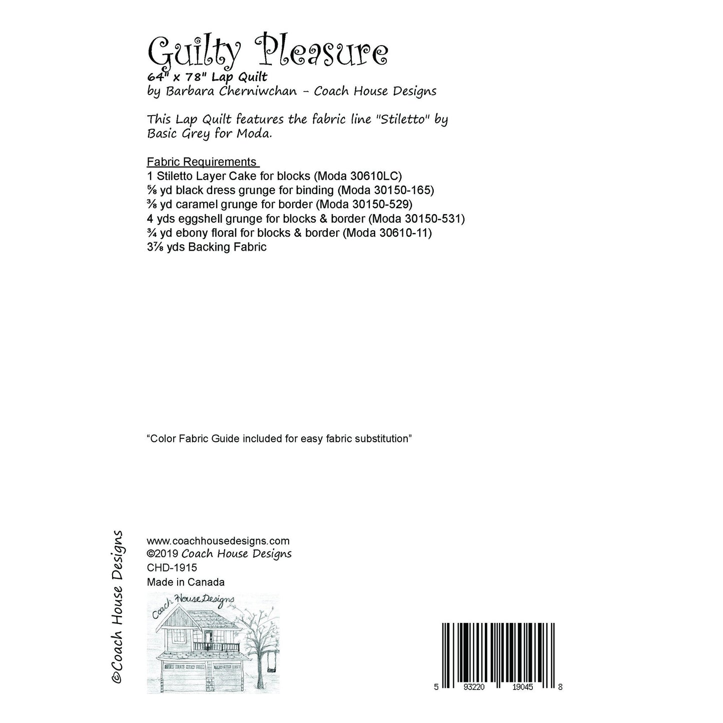 Guilty Pleasure Downloadable PDF Quilt Pattern