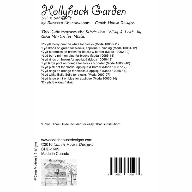 Hollyhock Garden Downloadable PDF Quilt Pattern