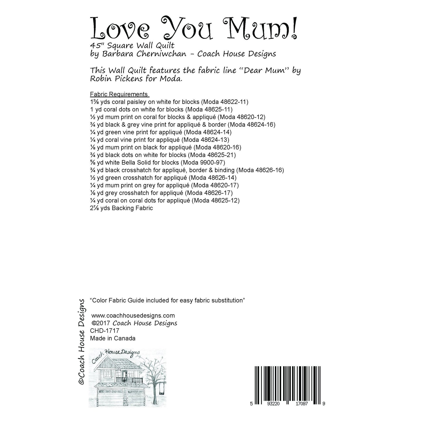 Love You Mum! Downloadable PDF Quilt Pattern