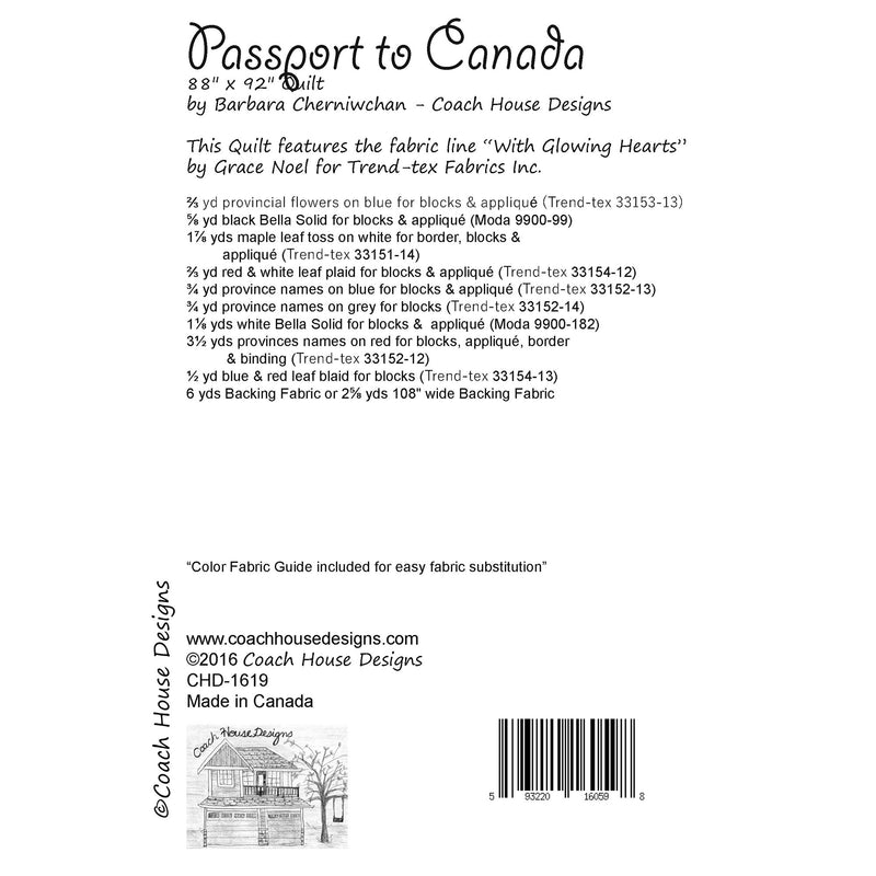 Passport to Canada Digital Pattern