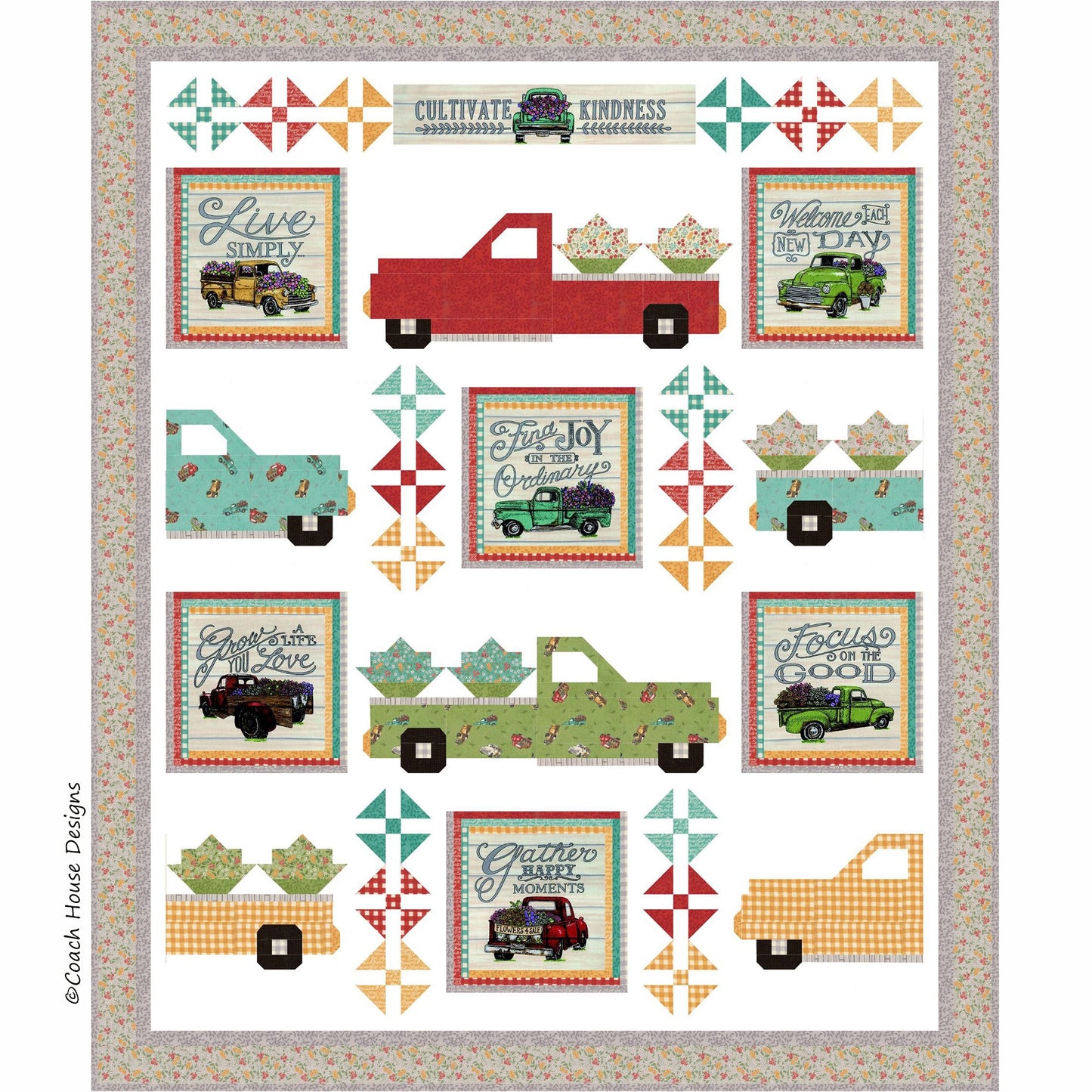 Pick Me Up Some Flowers Downloadable PDF Quilt Pattern