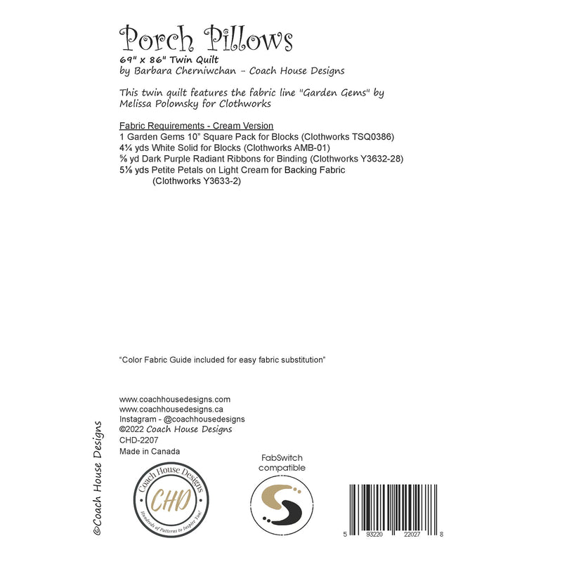 Porch Pillows Downloadable PDF Quilt Pattern