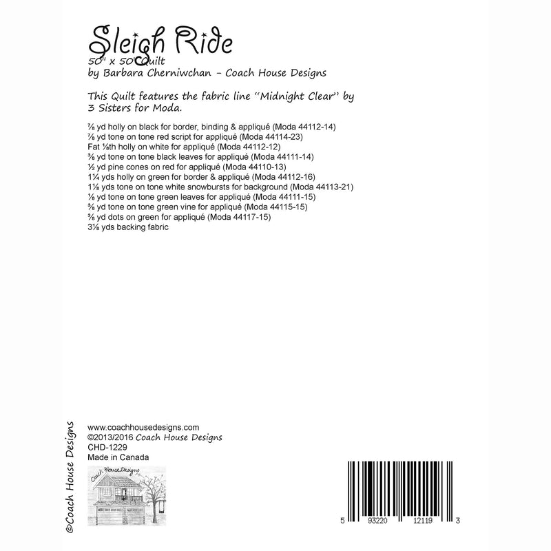 Sleigh Ride Downloadable PDF Quilt Pattern