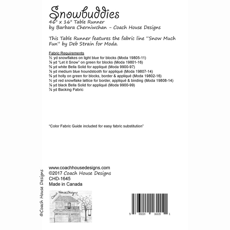 Snowbuddies Downloadable PDF Quilt Pattern