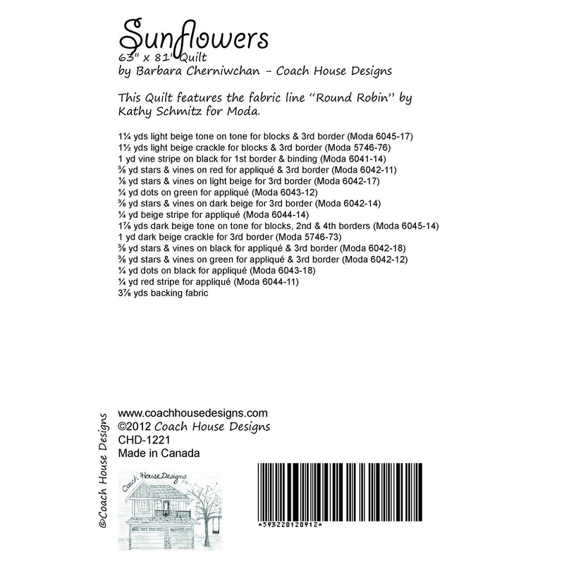 Sunflowers Downloadable PDF Quilt Pattern