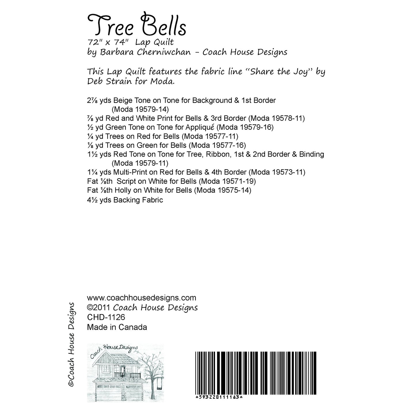 Tree Bells Downloadable PDF Quilt Pattern