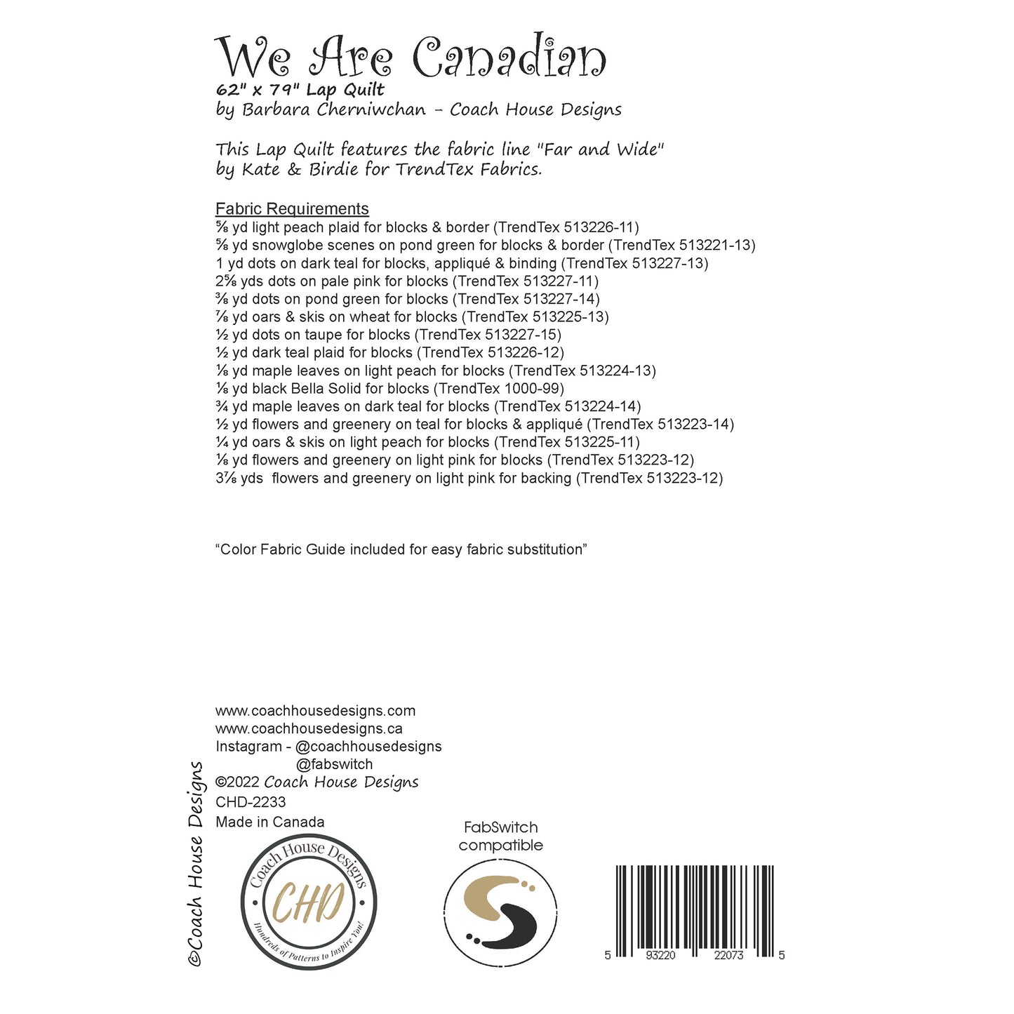We Are Canadian Quilt Pattern